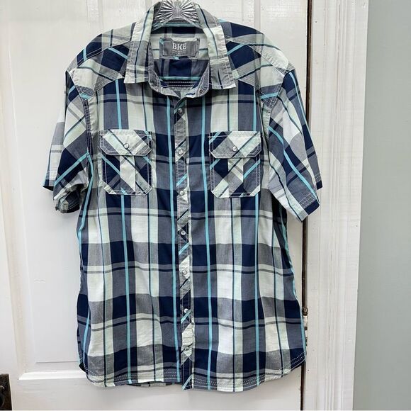BKE Other - BKE athletic fit pearl snap button down plaid shirt men's xl